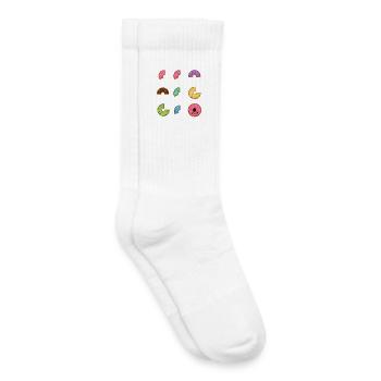 Donut Fractions Math Learning with Humor - Kids Tennis Socks - white - Right