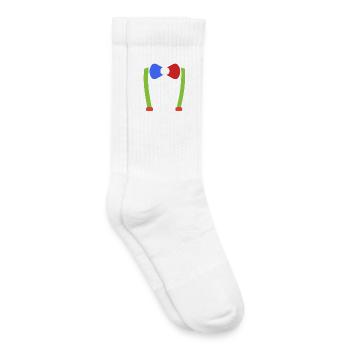 Hosenträger Fliege Clown Nerd Karneval Kostüm - Kinder Tennissocken - Weiß - Rechts