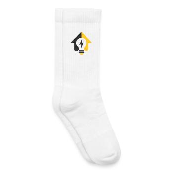 Logo de l’ampoule électrique domestique - Chaussettes de tennis bio enfant - blanc - Droite
