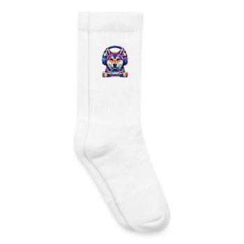 Casque Pop Art Shiba Inu Gamer pour chiens - Chaussettes de tennis bio enfant - blanc - Droite