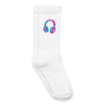 Casque Rétro Synthwave des années 80 DJ Musique Gamer - Chaussettes de tennis bio enfant - blanc - Droite