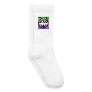 Wolf - Kids Tennis Socks - white - Right