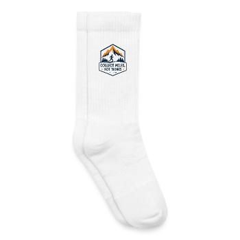 Course en sentier. Collectionner des miles, pas des choses - Chaussettes de tennis bio enfant - blanc - Droite