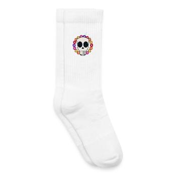 Colorful Skull Balls Necklace - Kids Tennis Socks - white - Right