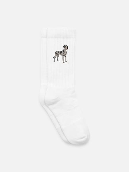 Fröhliche Bilder einer Dogge - Kinder Tennissocken - Weiß