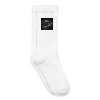 Vintage Motel Night Noir Animal Motif Cat Animal - Kids Tennis Socks - white - Right