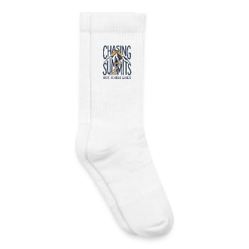 Trail Running - Courir après des sommes, pas des lignes d’arrivée - Chaussettes de tennis bio enfant - blanc - Droite