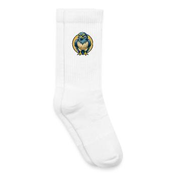 Mascotte de Hawk Kawaii Logo clipart de personnage de dessin animé - Chaussettes de tennis bio enfant - blanc - Droite