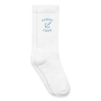 Équipage familial (Ancre / Équipage du navire / Bleu ciel) - Chaussettes de tennis bio enfant - blanc - Droite