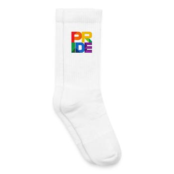 Pride Modern Block Design Regenbogen Schriftzug - Kinder Tennissocken - Weiß - Rechts