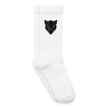Neon Panther – Wilde Präzision - Kinder Tennissocken - Weiß - Rechts