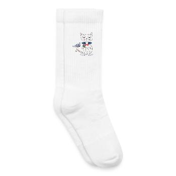 Katze und Möwe - Kinder Tennissocken - Weiß - Rechts