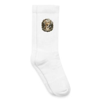 Chihuahua in vintage style with mountain landscape - Kids Tennis Socks - white - Right