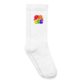 Pride Bubble Rainbow CSD Shirt Sticker - Kids Tennis Socks - white - Right
