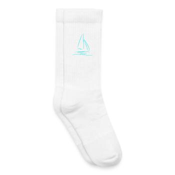 Sailboat Sea Blue – Nautical Gift for Sailors - Kids Tennis Socks - white - Right