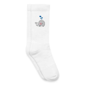 baleine - Chaussettes de tennis bio enfant - blanc - Droite