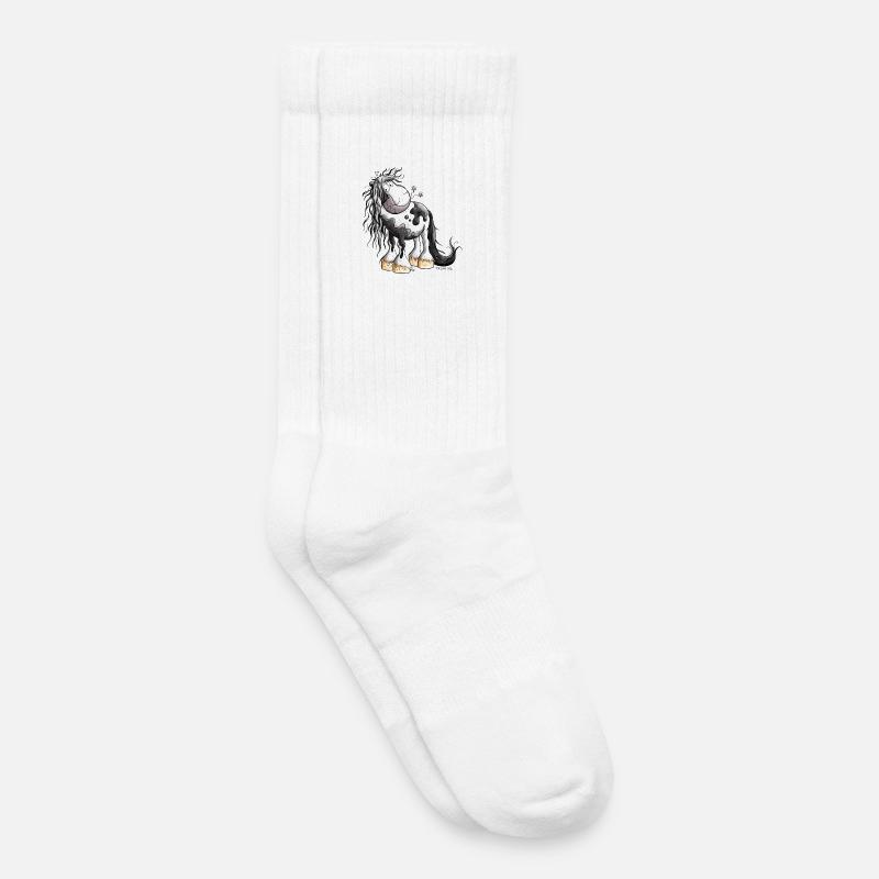 Lustiger Irish Tinker Schecke Pferd Pferde  - Kinder Tennissocken - Weiß