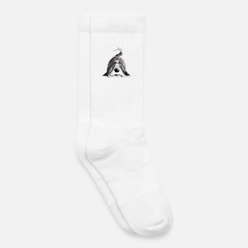 Fröhlicher Bearded Collie - Kinder Tennissocken - Weiß