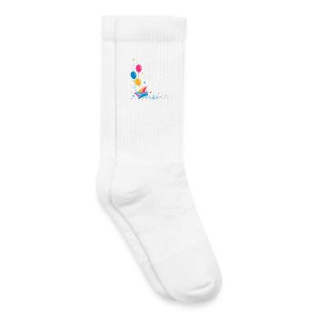 Karneval, Narrenmütze mit Luftballons - Chaussettes de tennis bio enfant - blanc - Droite