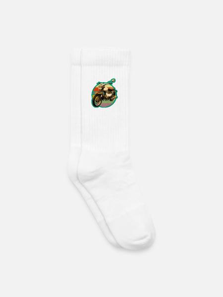 Simmi Star SR4-2 DDR Moped im Retro used look - Kinder Tennissocken - Weiß