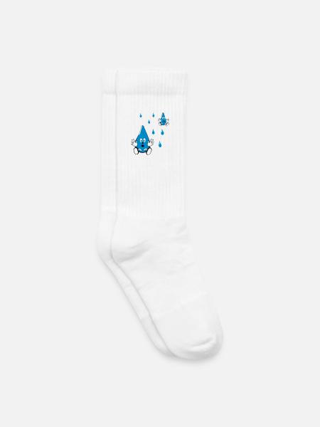 Kleine Wassertropfen Freunde - Kinder Tennissocken - Weiß