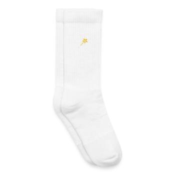 little golden falling star in the night sky - Kids Tennis Socks - white - Right