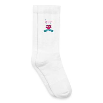 Design Hibou Mignon pour Nounou Super Chouette - Chaussettes de tennis bio enfant - blanc - Droite