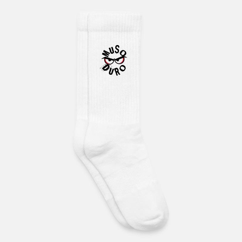 Muso Duro - Grumpy Face - Kids Tennis Socks - white