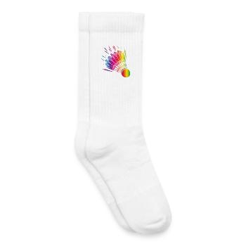 bunte Badminton Federball Zeichnung - Kinder Tennissocken - Weiß - Rechts