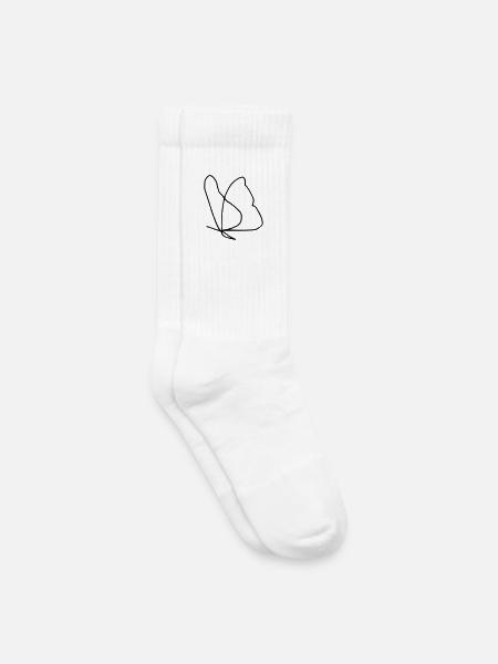 Butterfly - Kids Tennis Socks - white