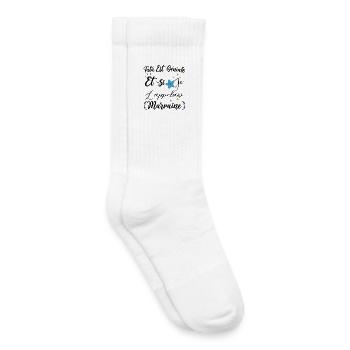 Tata est génial et si je l'appelais marraine bébé - Chaussettes de tennis bio enfant - blanc - Droite