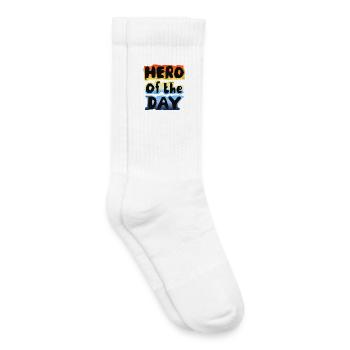 « Héros du jour » Héros tous les jours en disant cool positif - Chaussettes de tennis bio enfant - blanc - Droite