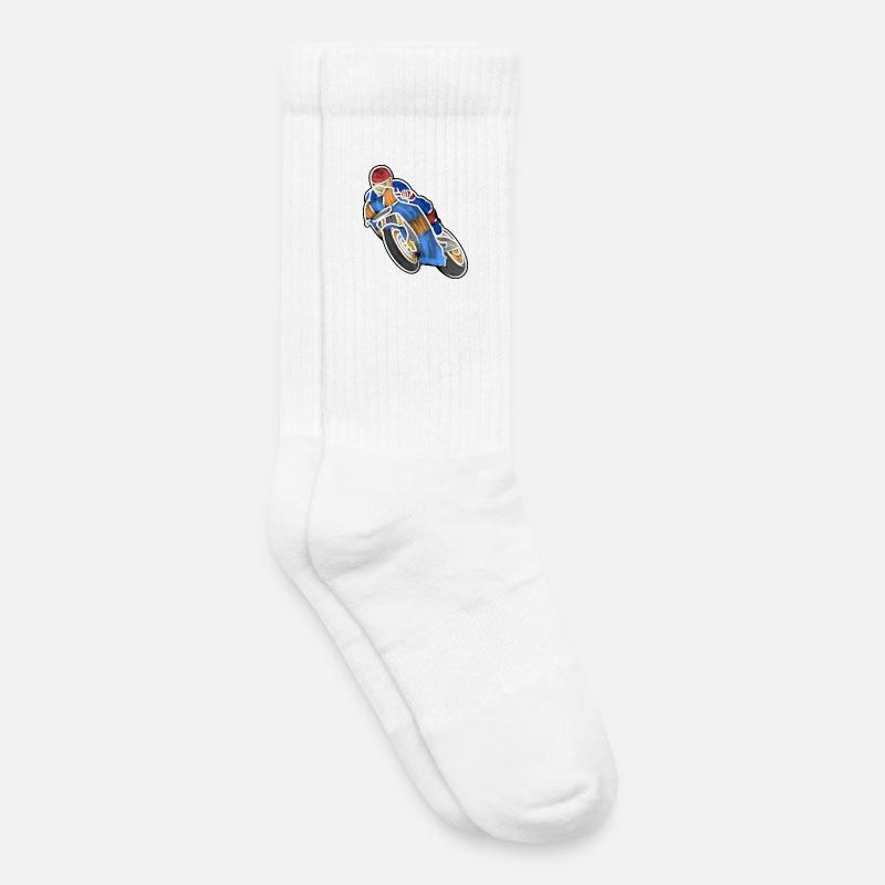 Wheelie beim Motorradrennen - Wasserfarben hell - Kinder Tennissocken - Weiß