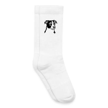 Jack Russell Terrier Kopf - Kinder Tennissocken - Weiß - Rechts