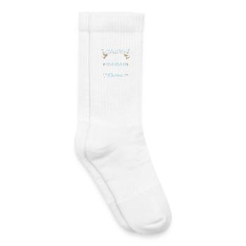 Devine quoi ! Je me cache dans le ventre de Maman - Chaussettes de tennis bio enfant - blanc - Droite
