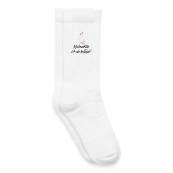 Lustige vegetarische Sprüche zu Weihnachten - Kinder Tennissocken - Weiß - Rechts