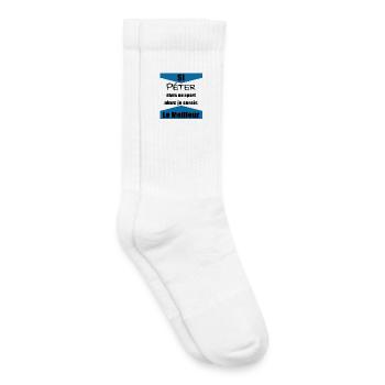 Si péter était un sport je serais le meilleur - Chaussettes de tennis bio enfant - blanc - Droite