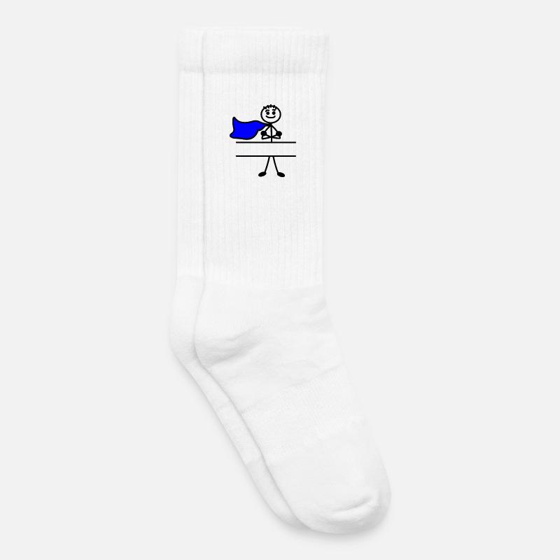 Held mit Umhang und verschränkten Armen - Kinder Tennissocken - Weiß
