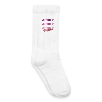 t-shirt love Valentine's Day love Liebe amour amor - Kids Tennis Socks - white - Right