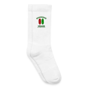 saucisson, végane, boucher, boucher humour - Chaussettes de tennis bio enfant - blanc - Droite