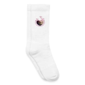 Mignonne petite sorcière volant avec un balai - Chaussettes de tennis bio enfant - blanc - Droite