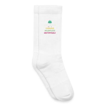 Ultra Runnner - Intrépide. Implacable. Imparable. - Chaussettes de tennis bio enfant - blanc - Droite