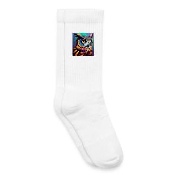 Hibou - Chaussettes de tennis bio enfant - blanc - Droite
