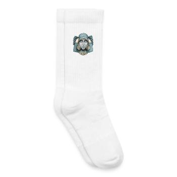 Aztec Goddess Chalchiuhtlicue Color - Kids Tennis Socks - white - Right