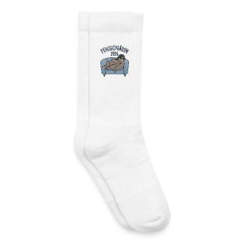  Pensionärin 2026 - Faultier Couch - Kinder Tennissocken - Weiß - Rechts