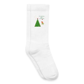 Merry Christmas Peace - Kids Tennis Socks - white - Right