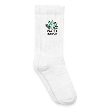 Logo d’arbres d’homme de forêt icône de logo de forêts de forêt - Chaussettes de tennis bio enfant - blanc - Droite