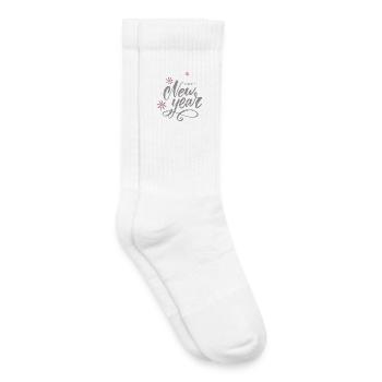 Bonne Année - Chaussettes de tennis bio enfant - blanc - Droite