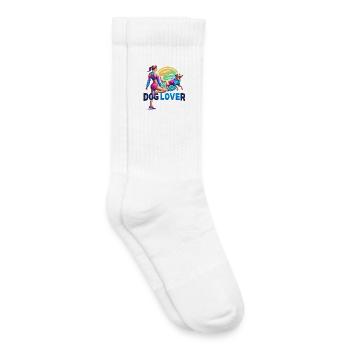 Lebendiges Hundeliebhaber-Fitness-Design - Kinder Tennissocken - Weiß - Rechts