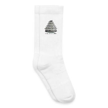 Château de Shimabara, Japon, Beaux Endroits Dessin - Chaussettes de tennis bio enfant - blanc - Droite